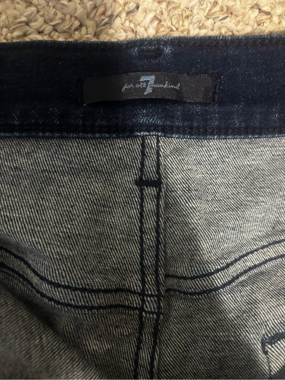 7 for Mankind Dark Wash Women's Denim Roll-Cuff Shorts - Picture 4 of 5